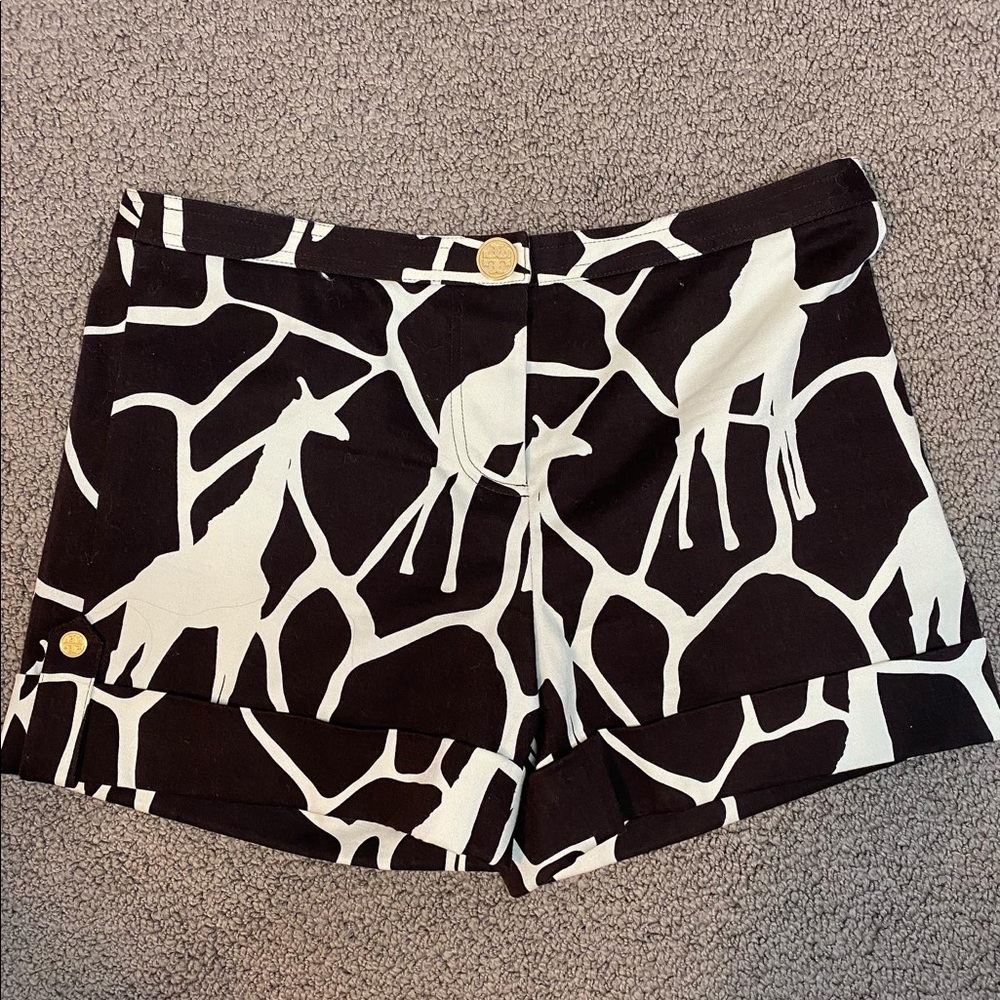 Tory Burch Giraffe Shorts-Dark Brown